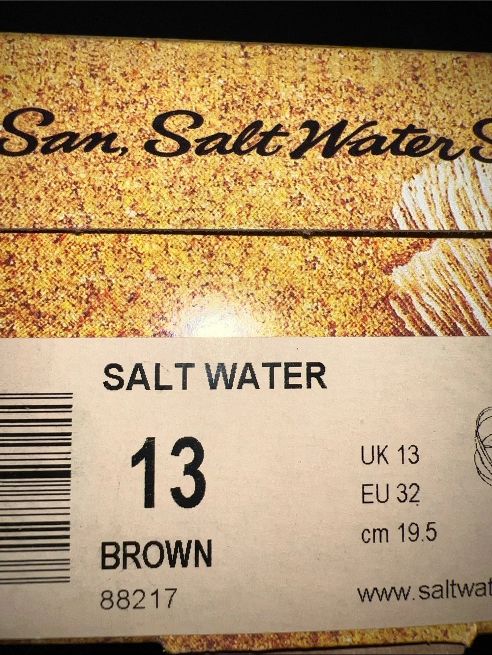 AUTH NIB Salt Water the Original Sandal Toddler Little Kids BROWN
